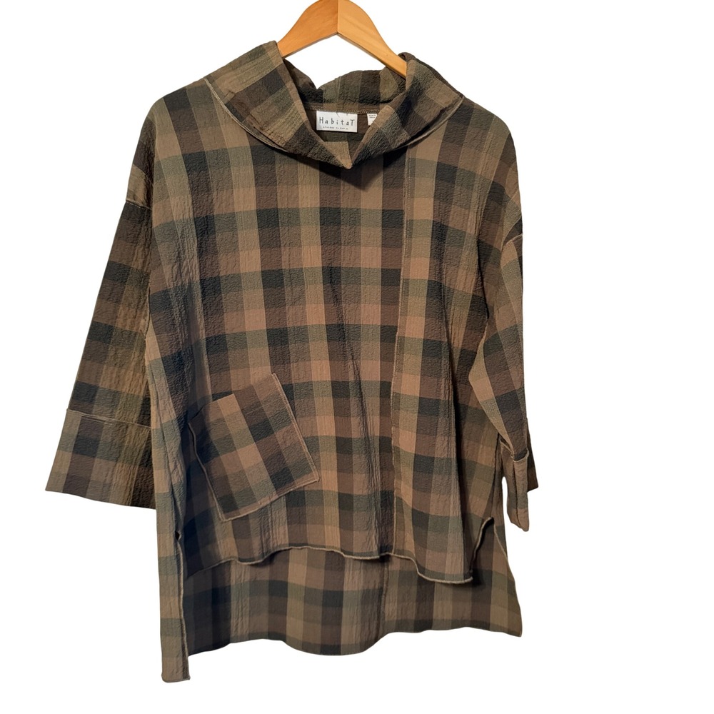 Vintage Habitat Java Brown Pullover Tunic Small O… - image 1